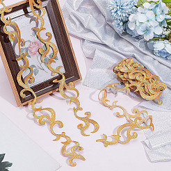 Ethnic Style Iron on/Sew on Polyester Metallic Embroidery Flower Ribbon&nbsp;SRIB-WH0011-204B