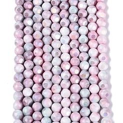 Ombre Effect Dyed Electroplate Opaque Glass Beads Strands&nbsp;EGLA-Q130-01A-20