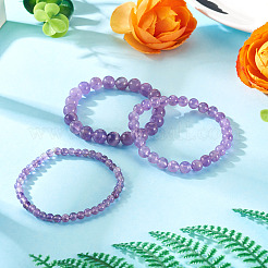 3Pcs Natural Amethyst Beads Stretch Bracelets for Women&nbsp;BJEW-TAC0033