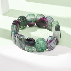 Oval Natural Dragon Veins Agate(Dyed & Heated) Beaded Stretch Bracelets for Women Men&nbsp;GG-CBA9ACE-A14