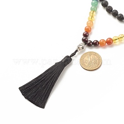 7 Chakra Buddhist Necklace&nbsp;NJEW-JN03895-01