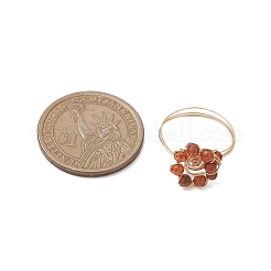 Flower Natural Gemstone Rings&nbsp;RJEW-JR00730