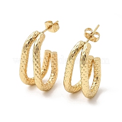 201 Stainless Steel Two-layer Stud Earrings&nbsp;EJEW-Z151-02G