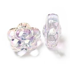 UV Plating Rainbow Iridescent Transparent Acrylic Beads&nbsp;X-OACR-C007-11