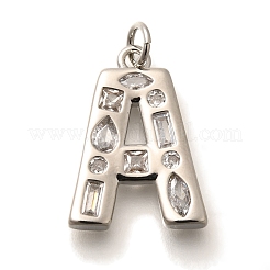 Brass Micro Pave Clear Cubic Zirconia Pendants&nbsp;KK-G521-01P