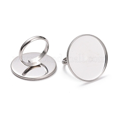 Non-Tarnish 304 Stainless Steel Pad Ring Settings&nbsp;STAS-I184-01A-P