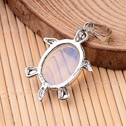 Tortoise Platinum Tone Brass Opalite Pendants&nbsp;G-F265-01K