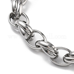 304 Stainless Steel Oval Link Chains Bracelets for Men & Women&nbsp;BJEW-D042-35P