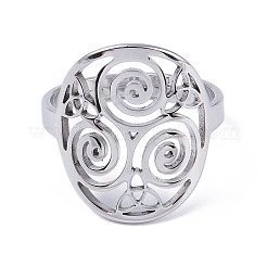 Non-Tarnish 201 Stainless Steel Triskele Triskelion Adjustable Rings&nbsp;RJEW-C074-07P