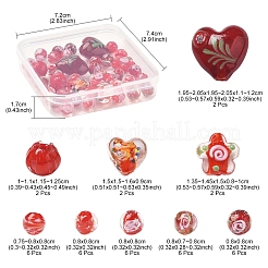 38Pcs 9 Styles Handmade Gold Sand Lampwork Beads&nbsp;LAMP-FS0001-37