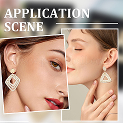 4 Pairs 4 Styles Rattan Dangle Stud Earrings&nbsp;EJEW-SP0001-16A