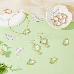 16Pcs 4 Styles Glass Connector Charms&nbsp;GLAA-HY0001-10