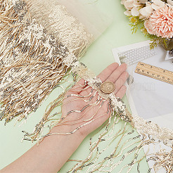 10 Yards Beading Sequins Polyester Tassel Ribbons&nbsp;OCOR-WH0003-041B