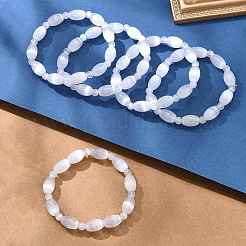 Natural Selenite Beaded Stretch Bracelets for Women&nbsp;BJEW-F481-01B