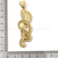 Brass Micro Pave Clear Cubic Zirconia Pendants&nbsp;KK-H267-060A-G