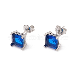 6 Pairs Tiny Cubic Zirconia Square Stud Earrings&nbsp;EJEW-G291-01B-M
