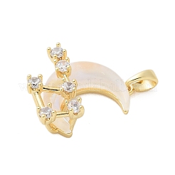Brass Micro Pave Cubic Zirconia Pendants&nbsp;KK-S507-08A-G