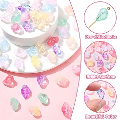 100Pcs 10 Colors Transparent Spray Paint Glass Beads&nbsp;GLAA-CJ0002-72