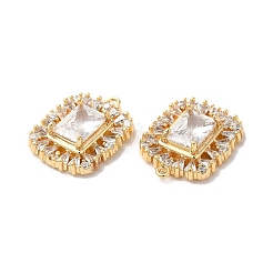 Brass with Clear Glass Pendants&nbsp;KK-G465-10G