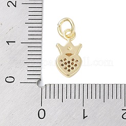 Rack Plating Brass Micro Pave Clear Cubic Zirconia Charms&nbsp;KK-Z060-18G