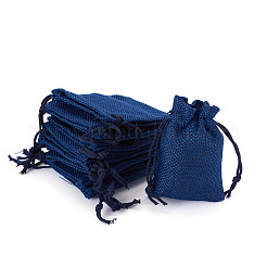 20Pcs Rectangle Polyester Imitation Burlap Packing Pouches Drawstring Bags&nbsp;ABAG-TA0001-95C
