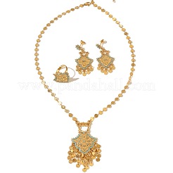 Alloy Cubic Zirconia Pendant Necklaces & Stud Dangle Earrings & Rings Sets&nbsp;FS-WG1779A-01