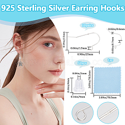 10 Pairs 925 Sterling Silver Earring Hooks&nbsp;STER-BBC0006-80