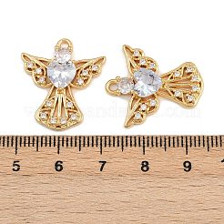 Brass Micro Pave Cubic Zirconia Pendants&nbsp;KK-F910-15G
