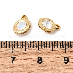 Brass Glass Charms&nbsp;KK-P340-11G-01