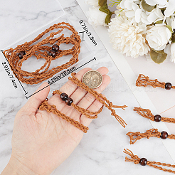 6Pcs Adjustable Waxed Cord Macrame Pouch Empty Stone Holder Necklace Making&nbsp;NJEW-BBC0001-08B