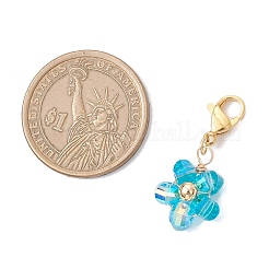 Transparent Glass Flower Pendant Decorations&nbsp;HJEW-JM03728