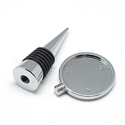 Zinc Alloy Wine Bottle Stoppers Cabochon Settings&nbsp;MAK-R022-03
