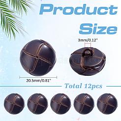 12Pcs Cowhide Shank Buttons&nbsp;BUTT-ME0001-41B