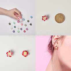 Handmade Polymer Clay 3D Flower Plumeria Beads&nbsp;CLAY-SC0001-02