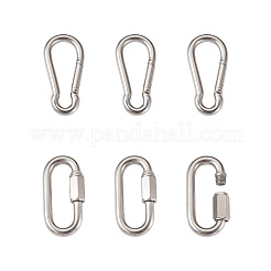 6Pcs 2 Style 304 Stainless Steel Rock Climbing Carabiners&nbsp;STAS-TA0001-33P