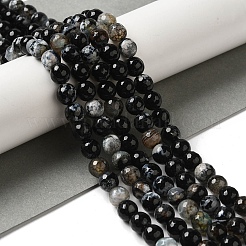 Dyed & Heated Natural Fire Crackle Agate Beads Strands&nbsp;G-P539-B01-10