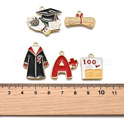 20Pcs 5 Styles Graduation Season Alloy Enamel Pendants&nbsp;ENAM-FP0002-80