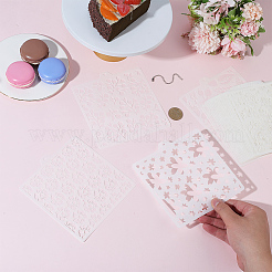 Floral Theme Rectangle PET Plastic Hollow Out Drawing Painting Stencils Templates&nbsp;DIY-WH20082-28B