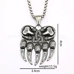 Retro 304 Stainless Steel Viking Bear Paw Pendant Necklaces&nbsp;FS-WGBA6D4-01