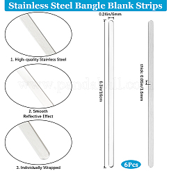 304 Stainless Steel Bangle Blank Strips&nbsp;MAK-WH0016-02A-P