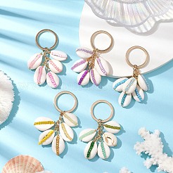 Glass with Iron with Natural Cowrie Shell Keychain&nbsp;KEYC-JKC00942