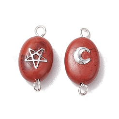 Natural Mixed Stone Connector Charms&nbsp;PALLOY-JF02729