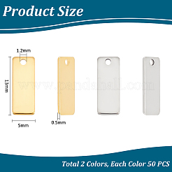 100Pcs 2 Colors 201 Stainless Steel Charms&nbsp;STAS-UN0054-26
