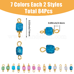 84Pcs 14 Style Dyed & Heated Natural Quartz Connector Charms&nbsp;PALLOY-AB00246
