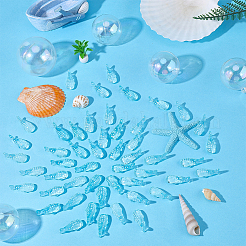 50Pcs Transparent Resin Cabochons&nbsp;RESI-ME0001-40