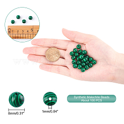 Synthetic Malachite Beads Strands&nbsp;G-AR0002-65