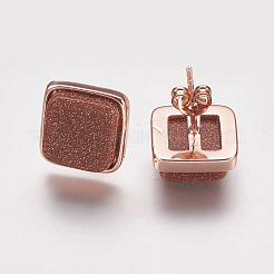 Synthetic Goldstone Stud Earrings&nbsp;EJEW-F139-A05