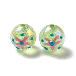 AB Color Transparent Crackle Acrylic Round Beads&nbsp;LS-OACR-A013-04D