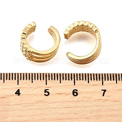 Brass Micro Pave Clear Cubic Zirconia Cuff Earrings&nbsp;EJEW-F370-38B-G