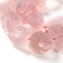 Rough Raw Natural Madagascar Rose Quartz Beads Strands&nbsp;G-G010-03